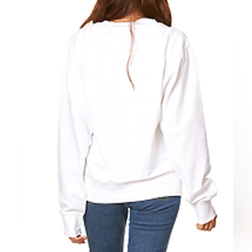 BRAND NEW! White FABULOUS BOHO VINTAGE RETRO GRAPHIC FASHION CC SWEATSHIRT - Picture 2 of 4